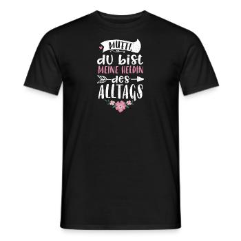 Maman, tu es mon héroïne de la... - T-shirt homme - noir - Devant - AI Model Male 178 light (178cm)