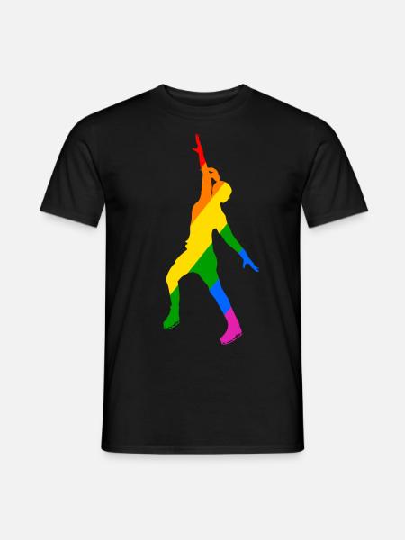 Farbenspiel im Eislauf - Männer T-Shirt - Schwarz