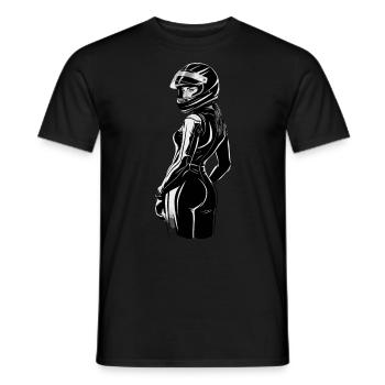 Motorradfahrerin für eine Motorradfahrerin - Männer T-Shirt - Schwarz - Vorne - AI Model Male 178 light (178cm)