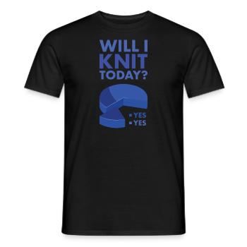 Tricoteuse Vais-je tricoter aujourd’hui - T-shirt homme - noir - Devant - AI Model Male 178 light (178cm)