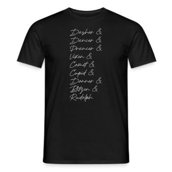 Reindeer | Rudolph, St. Nicholas, Christmas, Party - Men's T-Shirt - black - Front - AI Model Male 178 light (178cm)