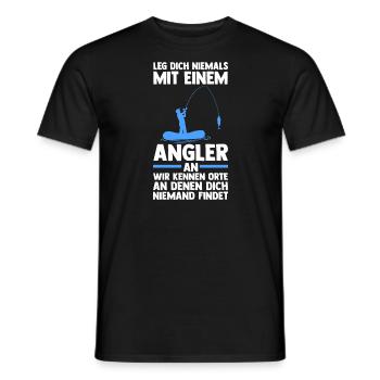 Angeln Fisch Angelrute Geschenk - Männer T-Shirt - Schwarz - Vorne - AI Model Male 178 light (178cm)