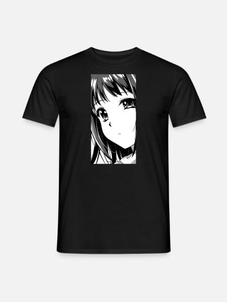 Japanischer Manga Schwarz-Weiß-Ästhetische Kunst - Mænd T-shirt - sort