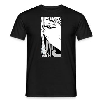 Manga Black and White Minimalist Artwork - Men's T-Shirt - black - Front - AI Model Male 178 light (178cm)