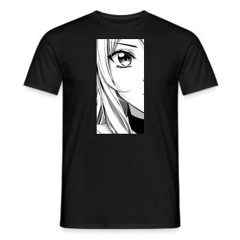 Anime Manga Black and White Art - Men's T-Shirt - black - Front - AI Model Male 178 light (178cm)