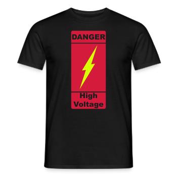 Danger! High Voltage! Flash 2c - Men's T-Shirt - black - Front - AI Model Male 178 light (178cm)