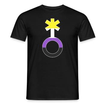 Nonbinary Gender Neutral Symbol Nonbinary - Men's T-Shirt - black - Front - AI Model Male 178 light (178cm)