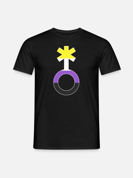 Nonbinary Gender Neutral Symbol Nonbinary - Men's T-Shirt - black