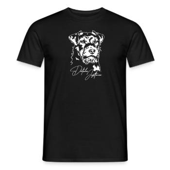 Deutscher Jagdterrier Jagdhunde Portrait Wilsigns - Männer T-Shirt - Schwarz - Vorne - AI Model Male 178 light (178cm)