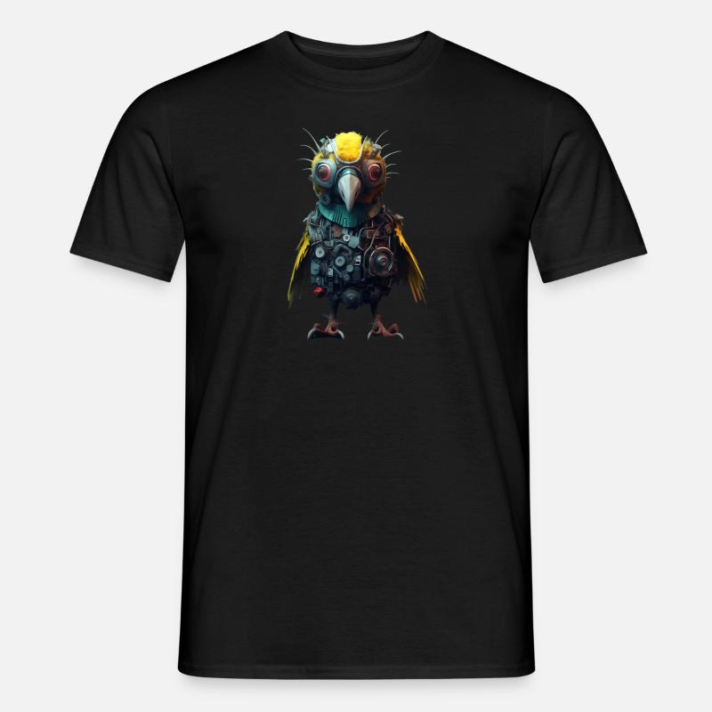Süsser Steampunk Vogel - Männer T-Shirt - Schwarz