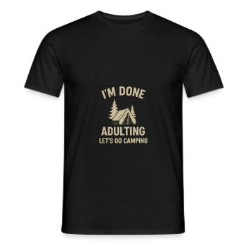 Camping - T-shirt homme - noir - Devant - AI Model Male 178 light (178cm)