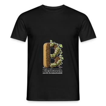Bierbauch raus - Männer T-Shirt - Schwarz - Vorne - AI Model Male 178 light (178cm)