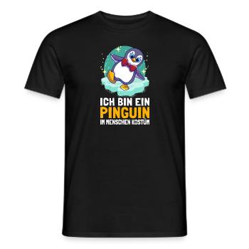 I Am A Penguin in Human Costume Penguins - Men's T-Shirt - black - Front - AI Model Male 178 light (178cm)