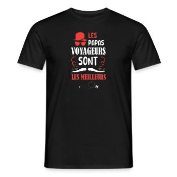 Les papas voyageurs sont les meilleurs t-shirt - T-shirt homme - noir - Devant - AI Model Male 178 light (178cm)
