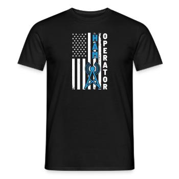 Ham Operator Antenna Signal Ham Radio American Fla - Men's T-Shirt - black - Front - AI Model Male 178 light (178cm)