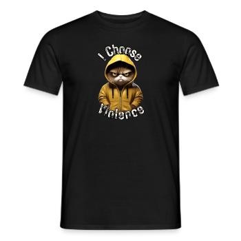 I Choose Violence Cat I Cat Lover I Anti Social - Men's T-Shirt - black - Front - AI Model Male 178 light (178cm)