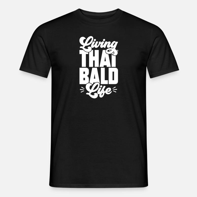 Glatze Kahlköpfigkeit Bart Glatzkopf - Männer T-Shirt - Schwarz