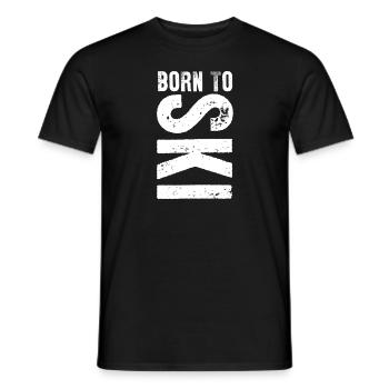 Born To Ski Skiing Sports Lover Gift Idea - Men's T-Shirt - black - Front - AI Model Male 178 light (178cm)