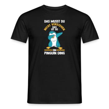 Tiermotiv Pinguin - Männer T-Shirt - Schwarz - Vorne - AI Model Male 178 light (178cm)