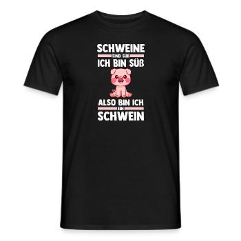 Ferkel Landwirt Bauer Bauernhof Schweine - Männer T-Shirt - Schwarz - Vorne - AI Model Male 178 light (178cm)