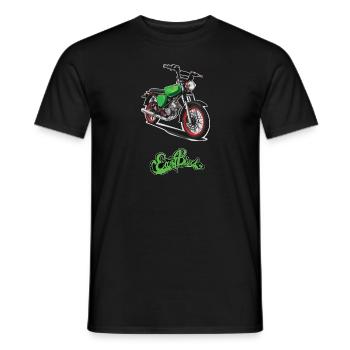 S51 (vert) // Illustration - T-shirt homme - noir - Devant - AI Model Male 178 light (178cm)