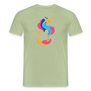 Electric Guitar Basser Shouter - Men's T-Shirt - sage - Front - AI Model Male 178 light (178cm)