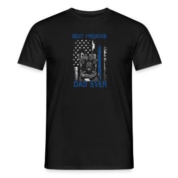 Best Frenchie Dad Ever French Bulldog Papa - Men's T-Shirt - black - Front - AI Model Male 178 light (178cm)