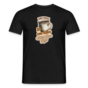 Some heroes wear capes - others cook - Men's T-Shirt - black - Front - AI Model Male 178 light (178cm)
