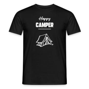 Happy camper - T-shirt homme - noir - Devant - AI Model Male 178 light (178cm)