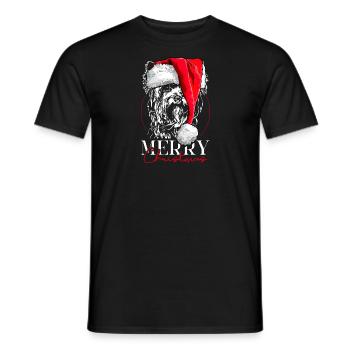 Santa YORKSHIRE TERRIER Merry Christmas Wilsigns - Men's T-Shirt - black - Front - AI Model Male 178 light (178cm)
