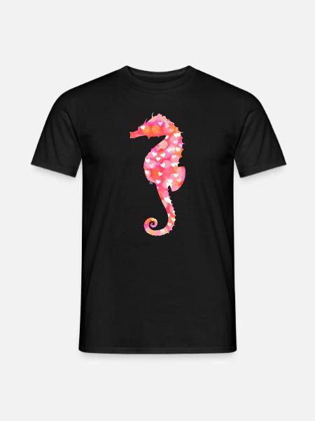 Seepferdchen - Männer T-Shirt - Schwarz