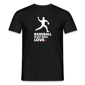 J’adore le baseball élégant - T-shirt homme - noir - Devant - AI Model Male 178 light (178cm)