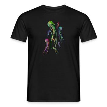 Luminous jellyfish for underwater fans gift - Men's T-Shirt - black - Front - AI Model Male 178 light (178cm)