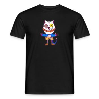 Bart Katze - Männer T-Shirt - Schwarz - Vorne - AI Model Male 178 light (178cm)