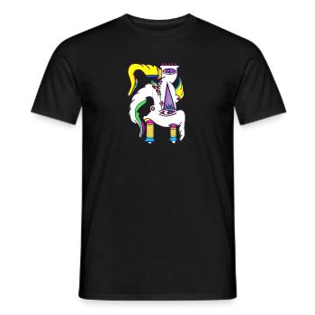 Einhorn Gockel - Männer T-Shirt - Schwarz - Vorne - AI Model Male 178 light (178cm)