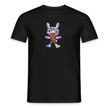 Katzenhase - Männer T-Shirt - Schwarz - Vorne - AI Model Male 178 light (178cm)