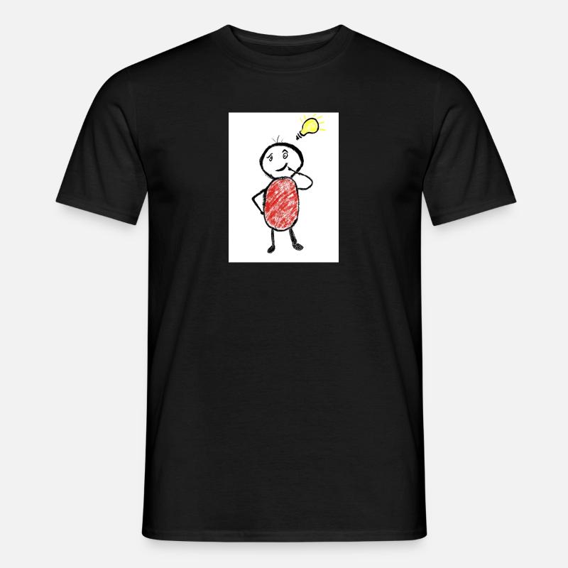 Strichmännchen hat eine Idee - Männer T-Shirt - Schwarz