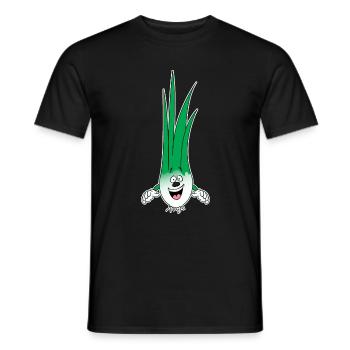 Joyeux poireau Dessin animé Légumes Végétalien - T-shirt homme - noir - Devant - AI Model Male 178 light (178cm)