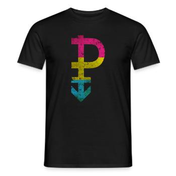 Symbol Pansexualität Stolz Flagge Grunge Effekt - Männer T-Shirt - Schwarz - Vorne - AI Model Male 178 light (178cm)