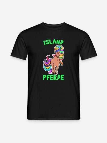 Hester ponni Islandshest Islandsk ordtak hest fan - T-skjorte herre - svart