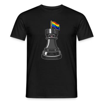 Chess Piece Tower Chess - Men's T-Shirt - black - Front - AI Model Male 178 light (178cm)