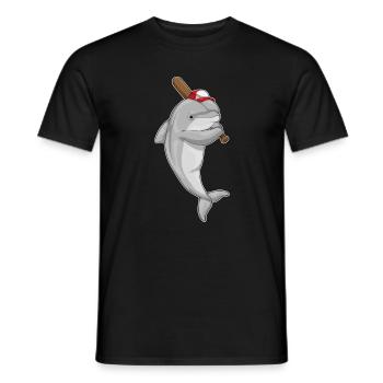 Dolphin Baseball Baseball Bats - T-shirt homme - noir - Devant - AI Model Male 178 light (178cm)