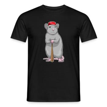Rat Baseball Baseball Bats - Men's T-Shirt - black - Front - AI Model Male 178 light (178cm)