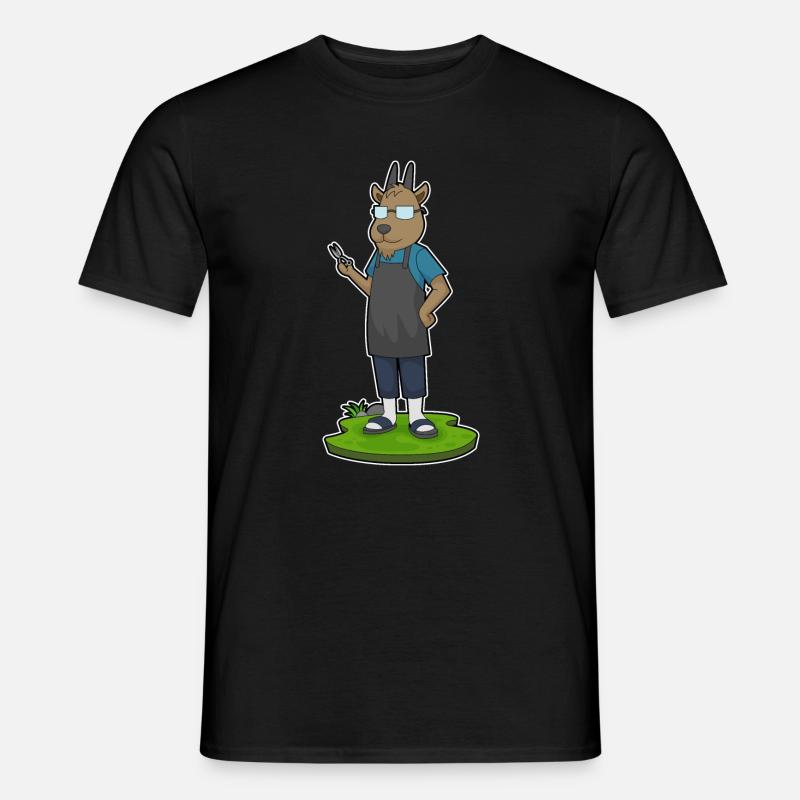 Ziege Friseur Schere - Männer T-Shirt - Schwarz
