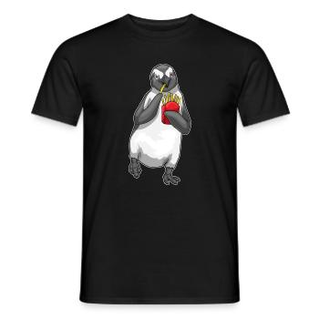 Pingouin frites - T-shirt homme - noir - Devant - AI Model Male 178 light (178cm)
