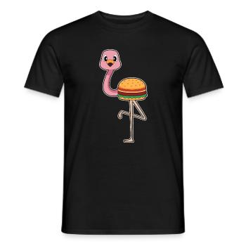 Burger aux flamants roses - T-shirt homme - noir - Devant - AI Model Male 178 light (178cm)