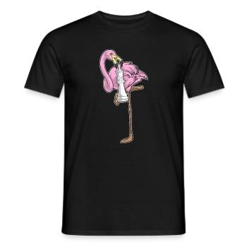 Flamingo Chess Piece King Chess - Men's T-Shirt - black - Front - AI Model Male 178 light (178cm)