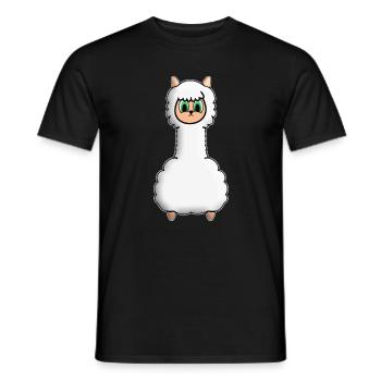 Alpaka - Männer T-Shirt - Schwarz - Vorne - AI Model Male 178 light (178cm)