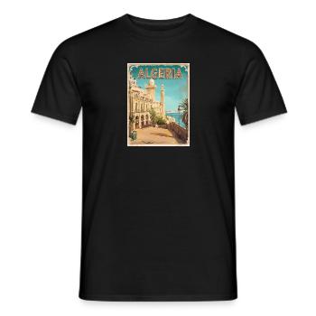 Algeria Coastal Historical View - Men's T-Shirt - black - Front - AI Model Male 178 light (178cm)