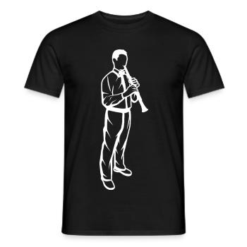 Little clarinet player - Men's T-Shirt - black - Front - AI Model Male 178 light (178cm)